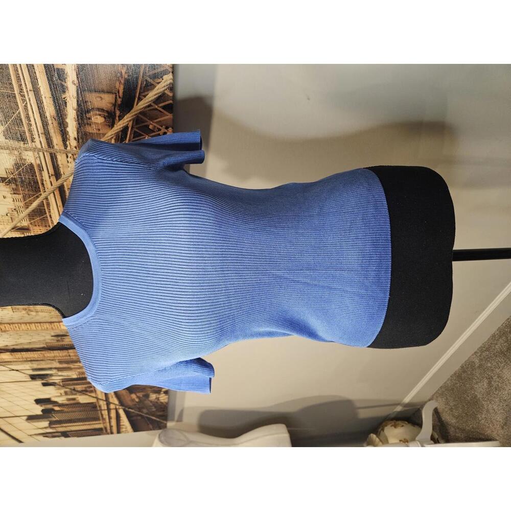 Madewell Blue Ribbed Knit Top